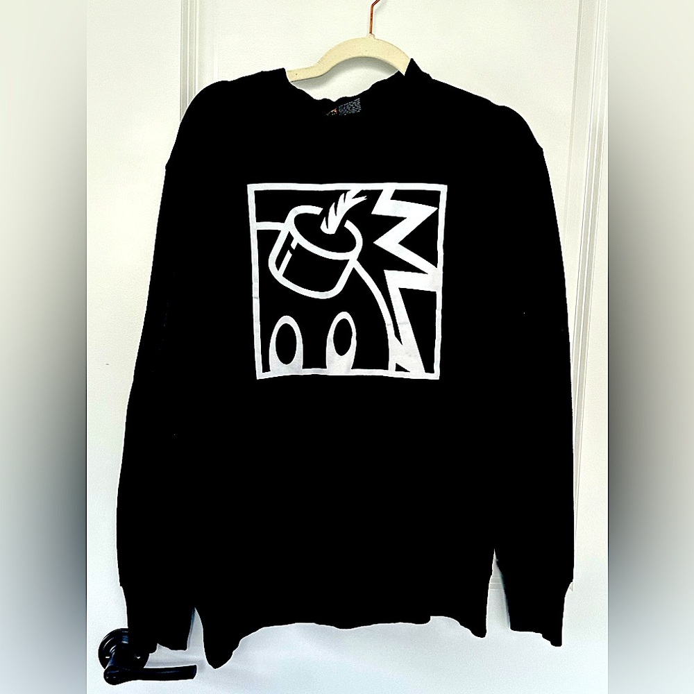 The HUNDREDS Men's Large FOREVER Bar Black Crewneck Hoodie